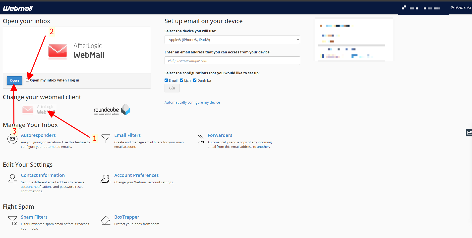 giao diện AfterLogic WebMail